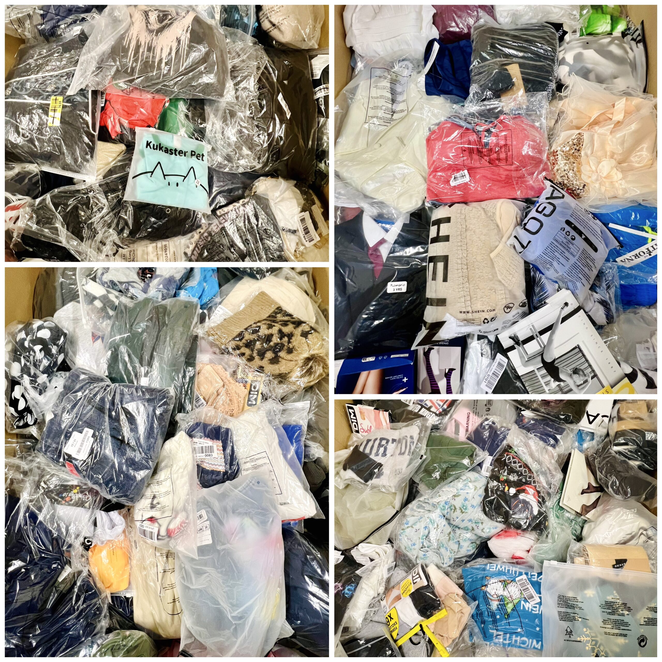 Mix clothing from Amazon and Shein: Jeans, T-shirts, Hoodies, Jumpers..