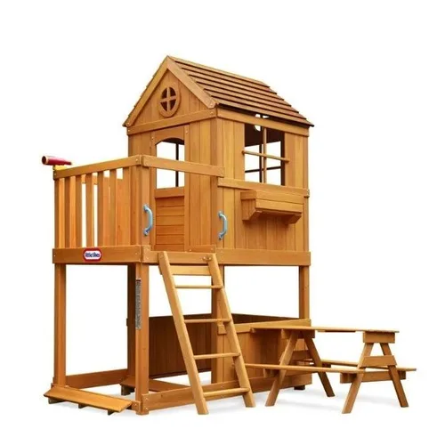 Wooden Playhouse  - Little tikes Real Wood Adventures 2-Story House